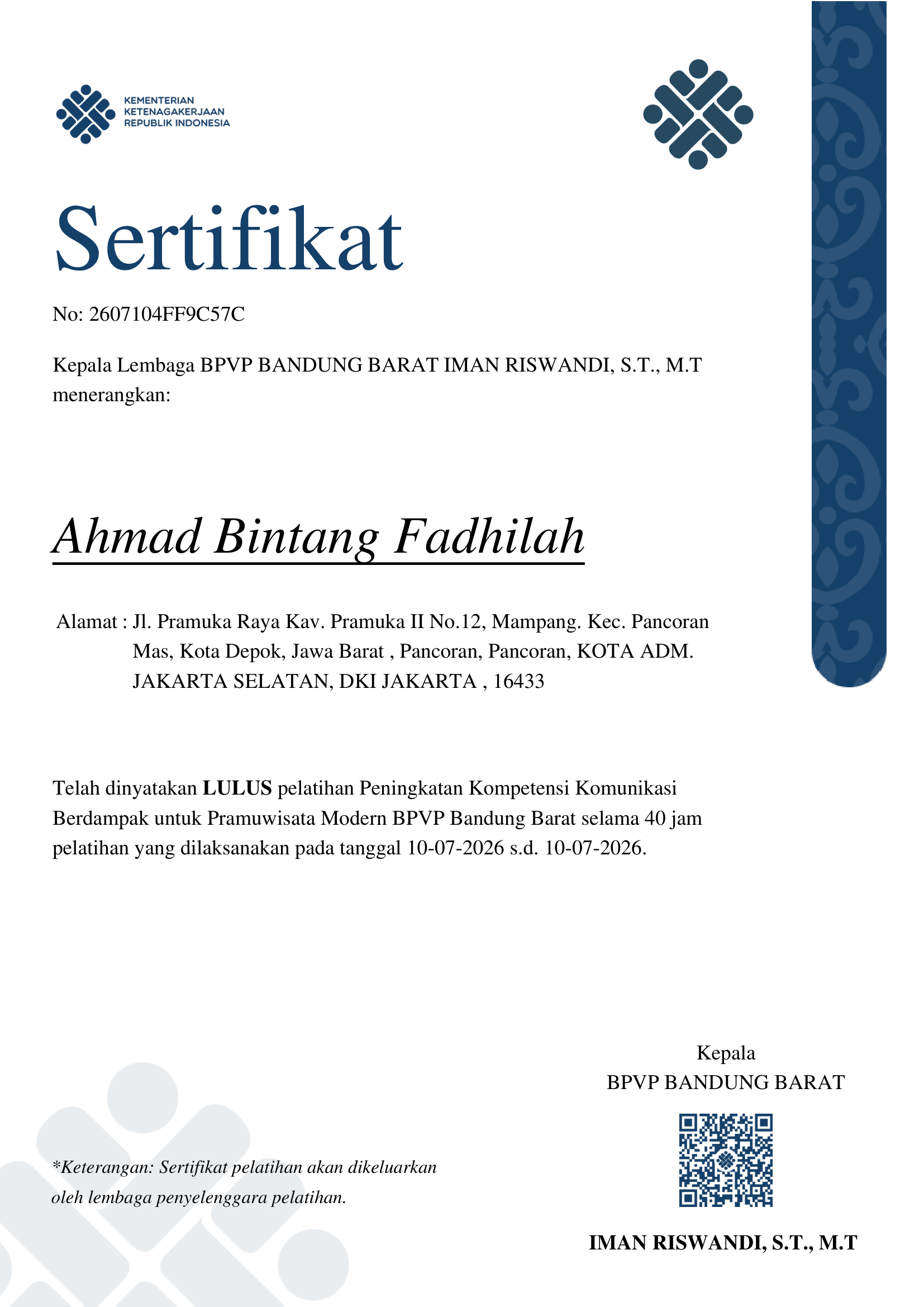 Sertifikat Komunikasi Berdampak untuk Pramuwisata Modern